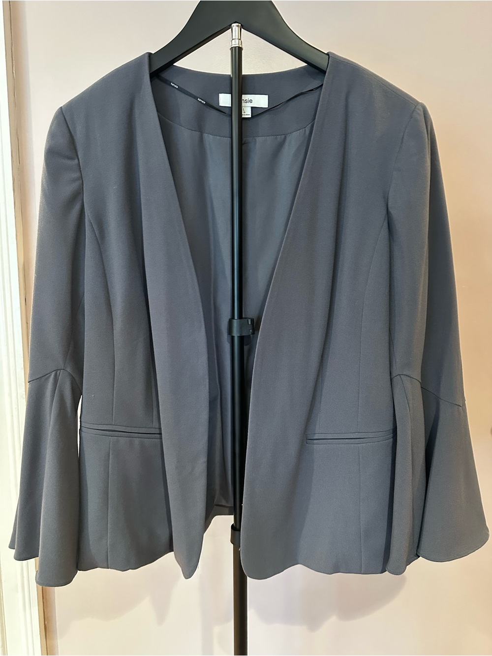 Kensie Slate Gray Open-Front Blazer L
